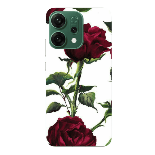 Oppo RENO 14 Stemmed rose Transparent Silicone TPU Θήκη